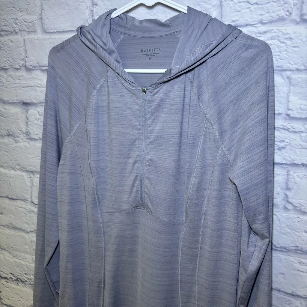 Athleta coverup dress swim coverup Tall Purple Lilac Hooded Long Sleeve Med - Image 4