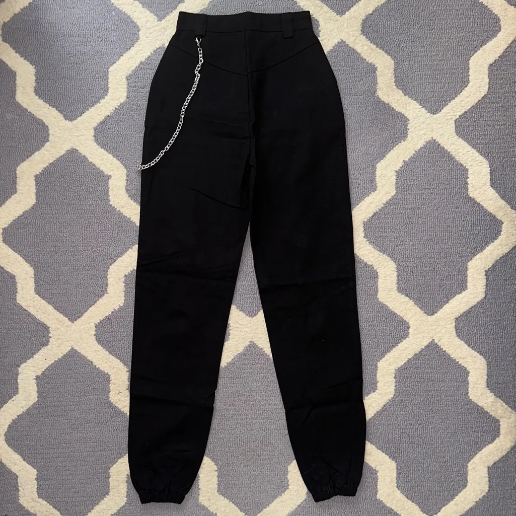 Missguided Black Jogger Pants - Image 2