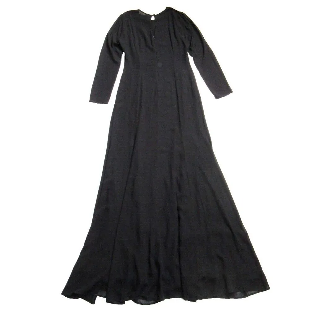 NWT Reformation Carmel Maxi Gown in Black Long Sleeve Side Slit Dress 10 - Image 6