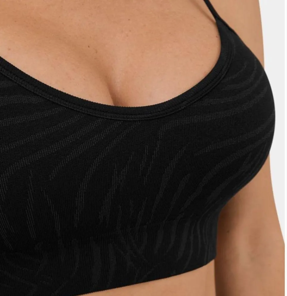 Halara Black Zebra stripe  sport bra - Image 8