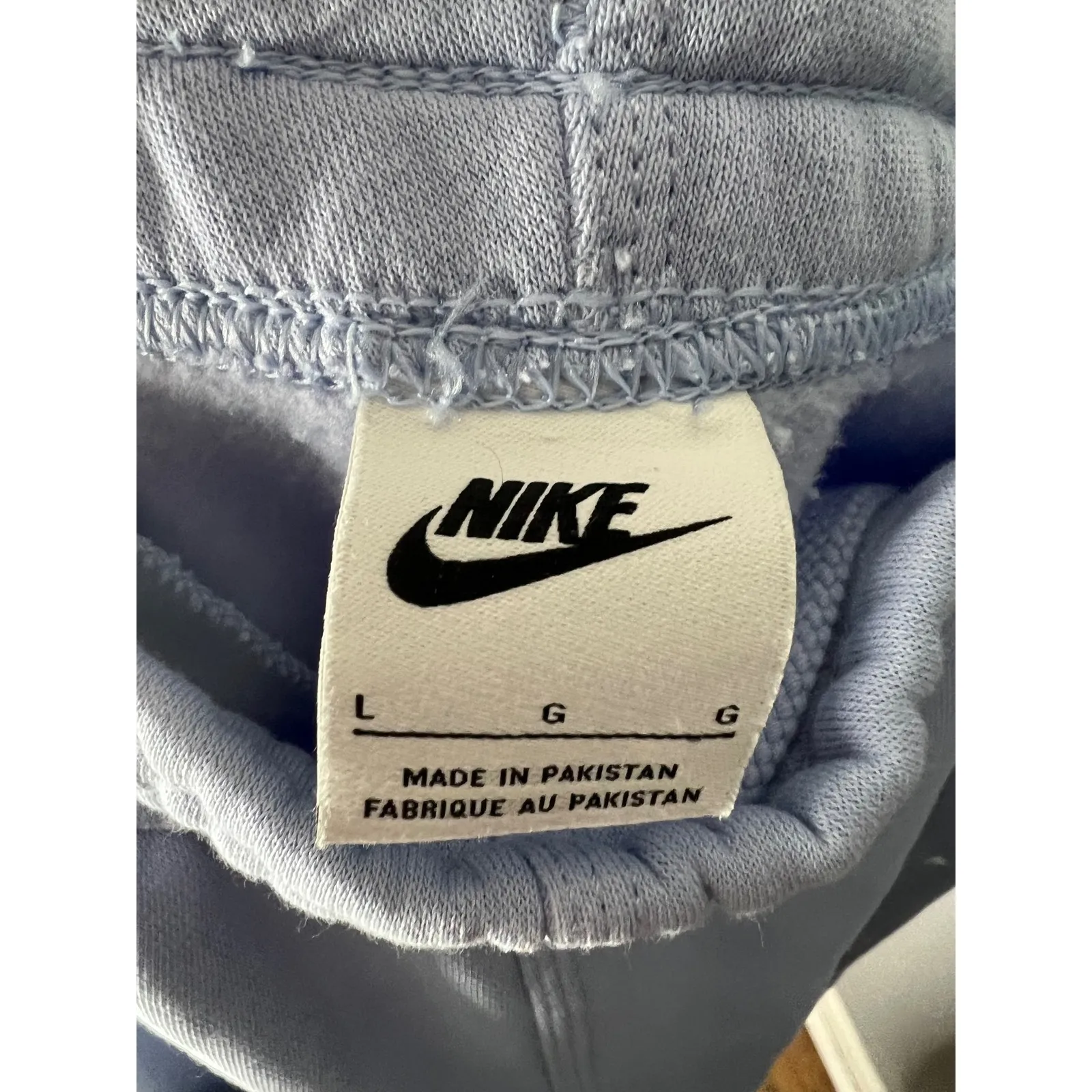 Nike Club Fleece Joggers Women's Size Large Periwinkle Blue Tapered Leg - Image 4