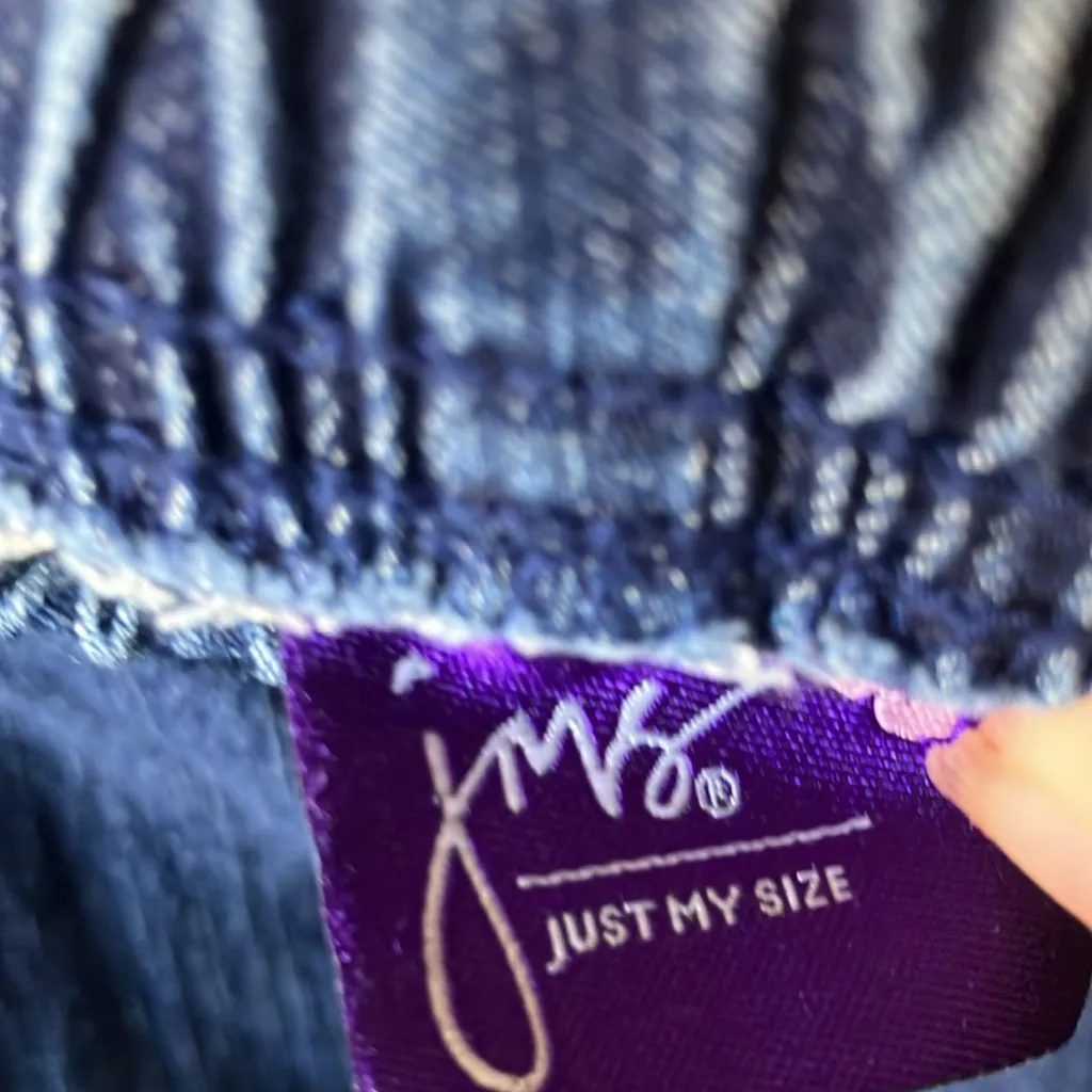 Just My Size  Blue Denim capris with Button Detail 2x - Image 4