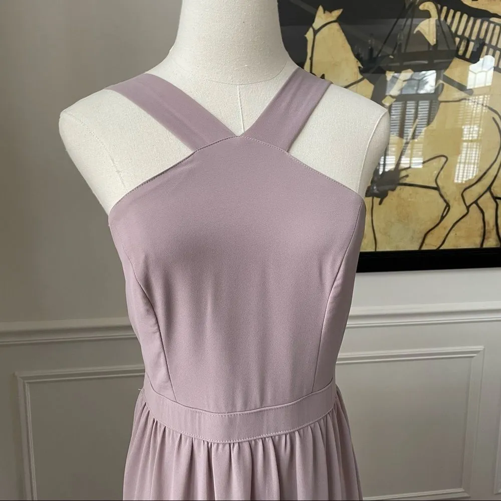 LuLu’s Air of Romance Dusty Lavendar Taupe Maxi Dress S - Image 3