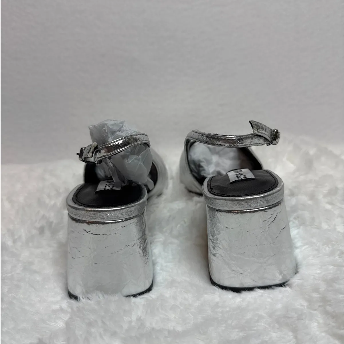 NWT Steve Madden Faryn Slingback Pumps silver size 6.5 - Image 13