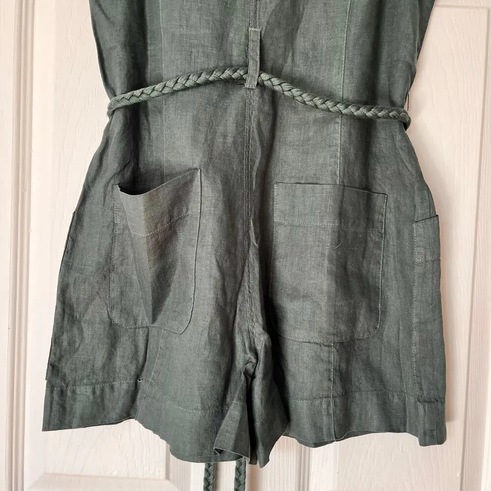 Joie Linen Button-Front Romper - Size M - NWOT - Image 7