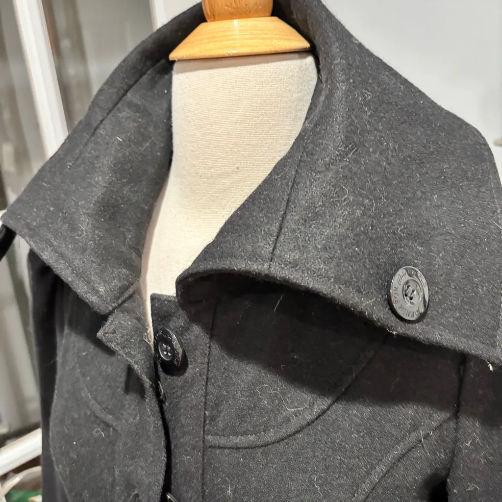 Anthropologie Black A-Line Wool Coat - Image 5