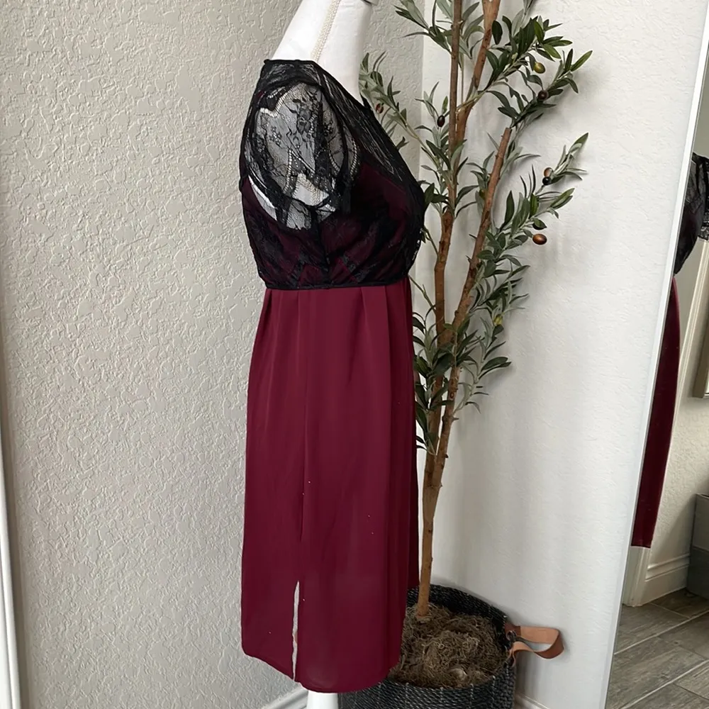 Vintage Charlotte Russe 2000s Y2K Shift Dress Lace Coverup Size Small - Image 6