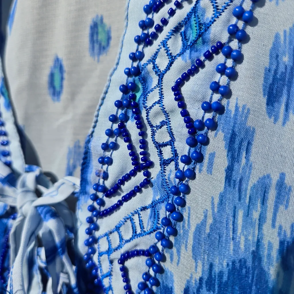Blue Island Beaded Coverup M - Image 6