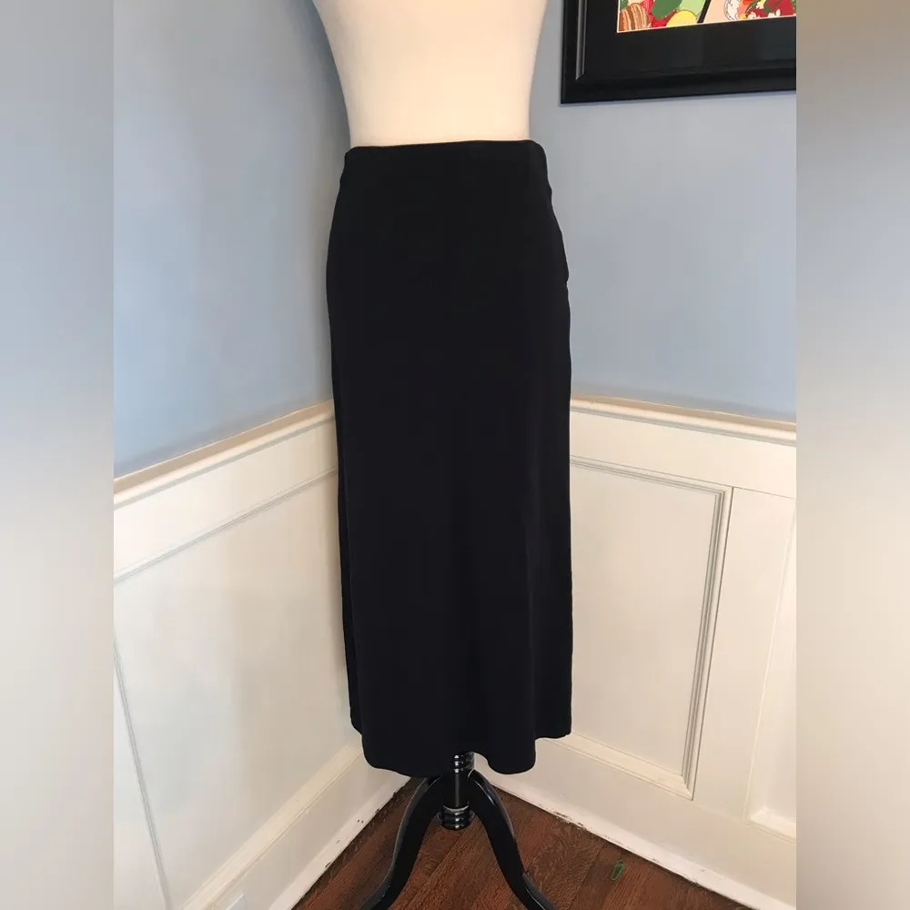 Vintage 90s Black A Line Maxi Skirt Sz M Size M - Image 4