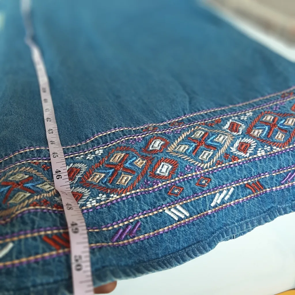 Agapo blue denim jeans dress size medium - Image 5