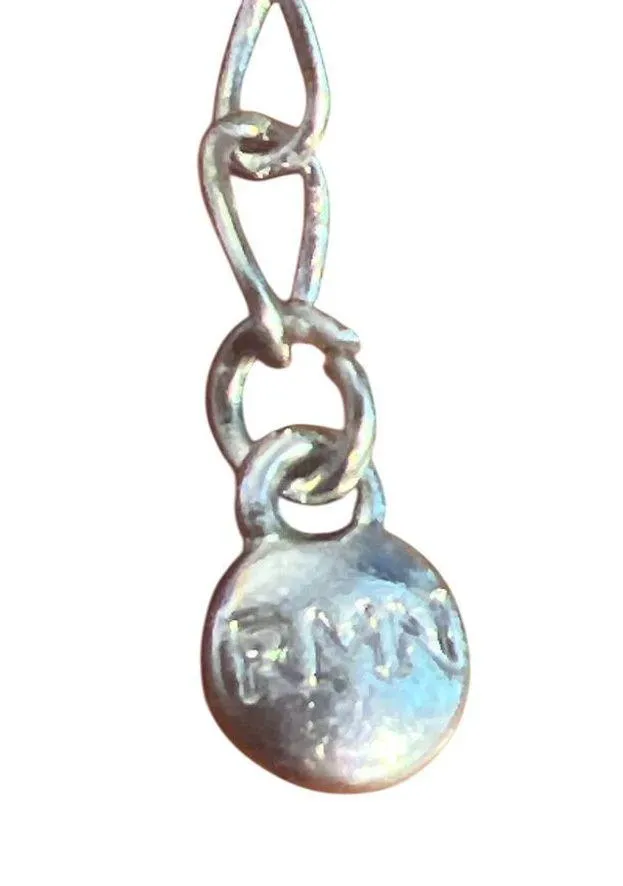 Vintage RMN Waterfall Y Necklace Faux Pearls Silver Gray Estate Cluster Elegant - Image 6