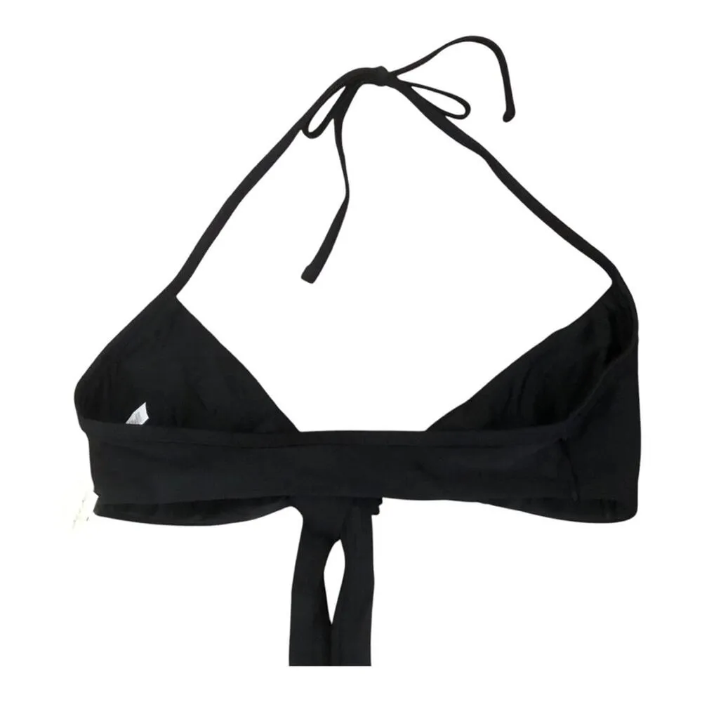 Aerie NWT Stylish Wrap Around Criss Cross Halter Bikini Top Black Size Small - Image 7