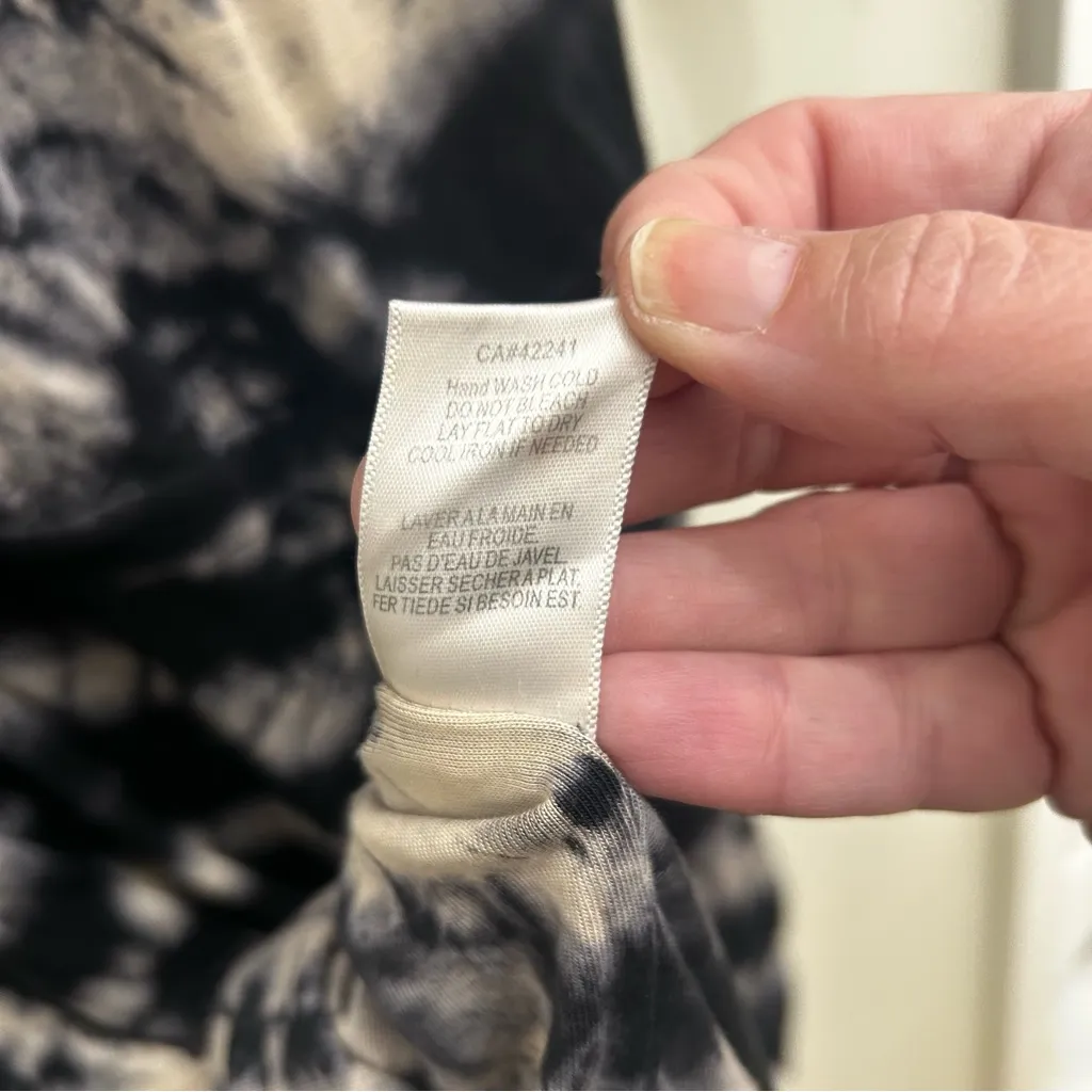 Young Fabulous & Broke Getty Black & White Tie-Dye Cross Front Dress Size Small - Image 5