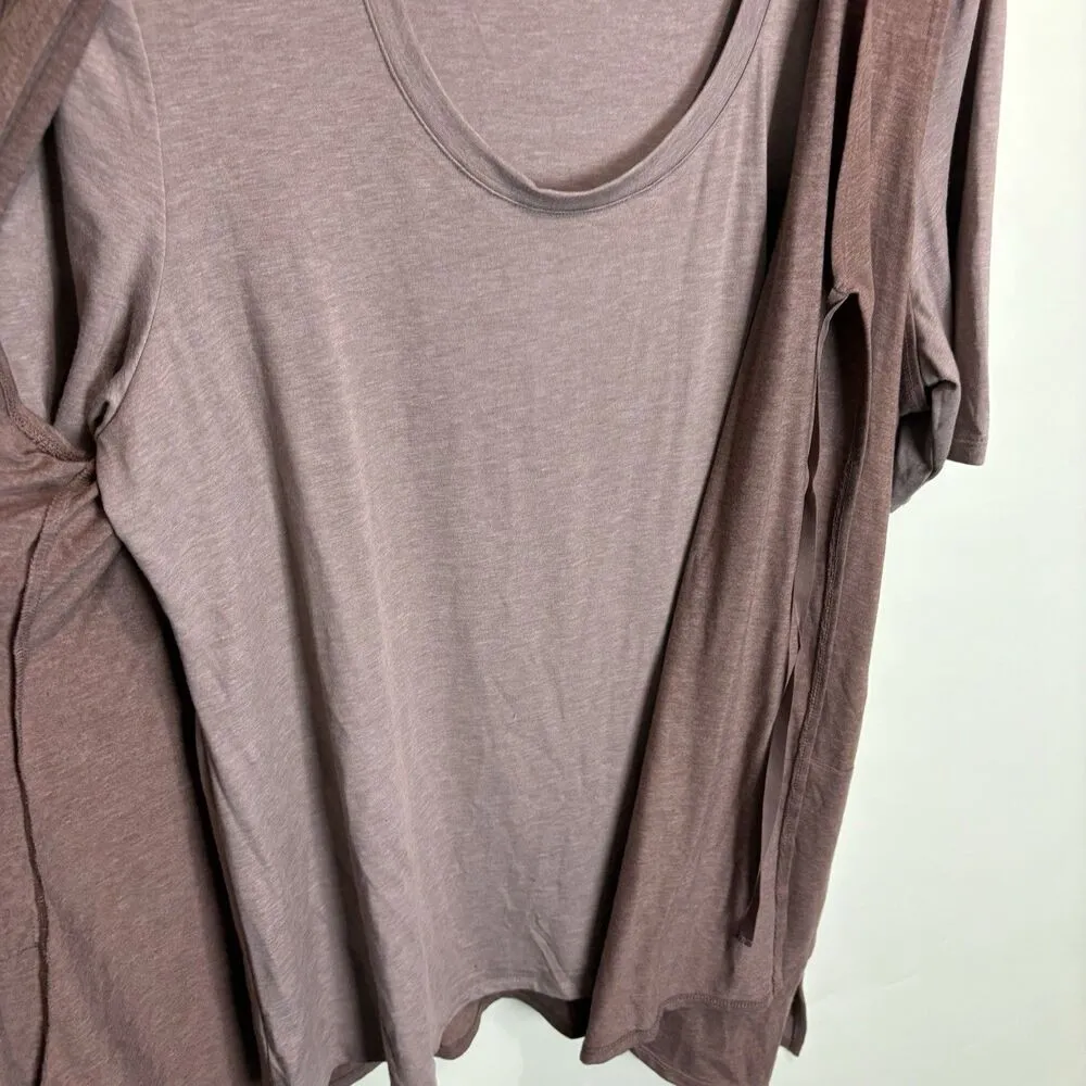 LOGO by Lori Goldstein XL Duster Vest w/T-Shirt Set Tan Brown Layered Oversized - Image 7