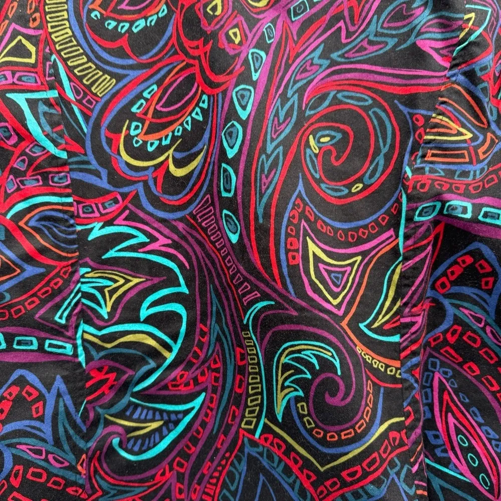 Chico’s Black Multicolor Geo Print Button Front Long Sleeve Jacket with Pockets - Image 11