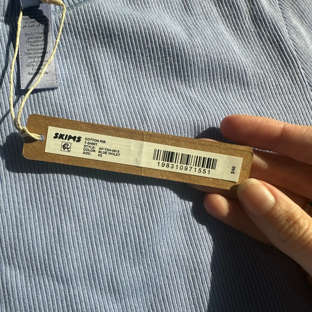 SKIMS Blue Violet Cotton Rib T-Shirt - Image 2