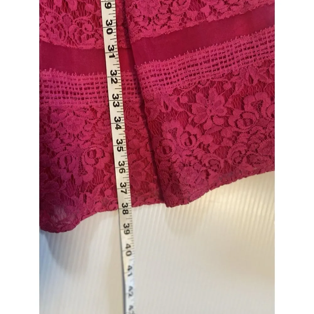 REBECCA‎ TAYLOR Hot pink Silk Lace Fit & Flare Party Dress ($695.00) Size 2 - Image 13