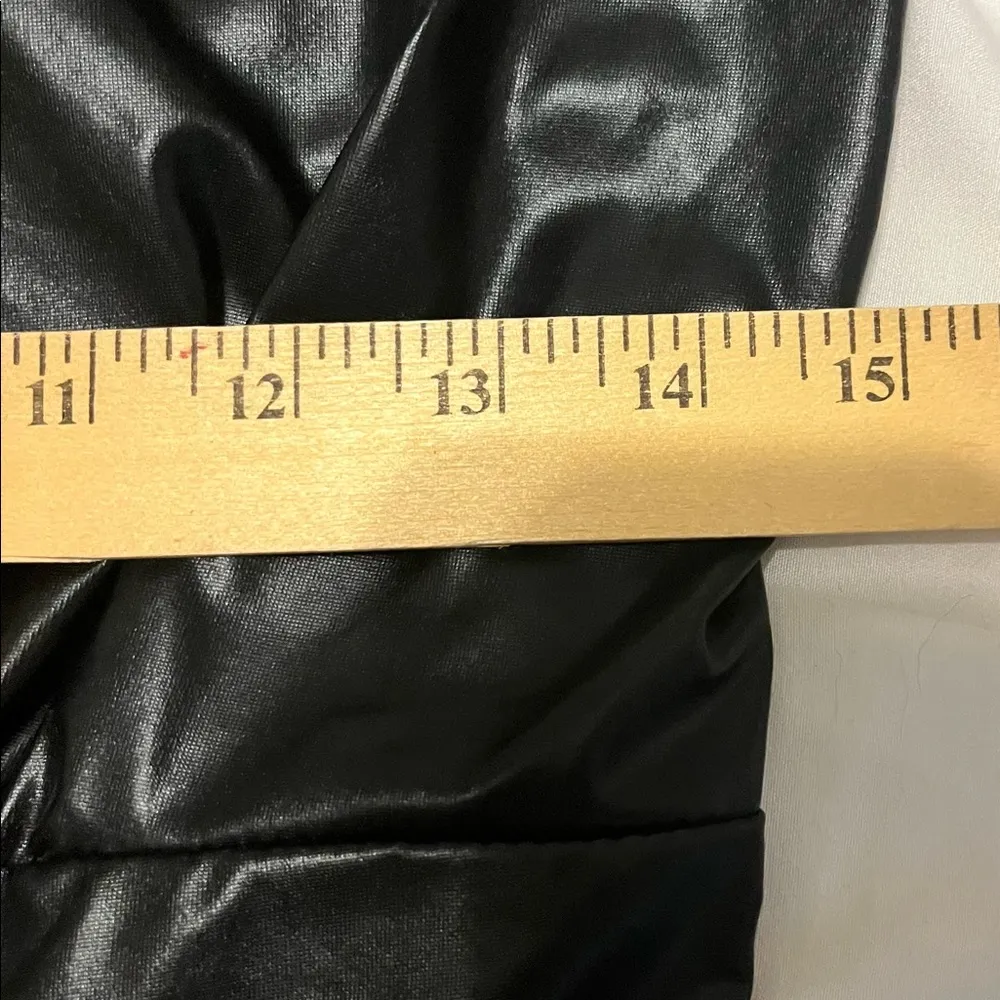 Shein black faux leather bodysuit In medium - Image 6