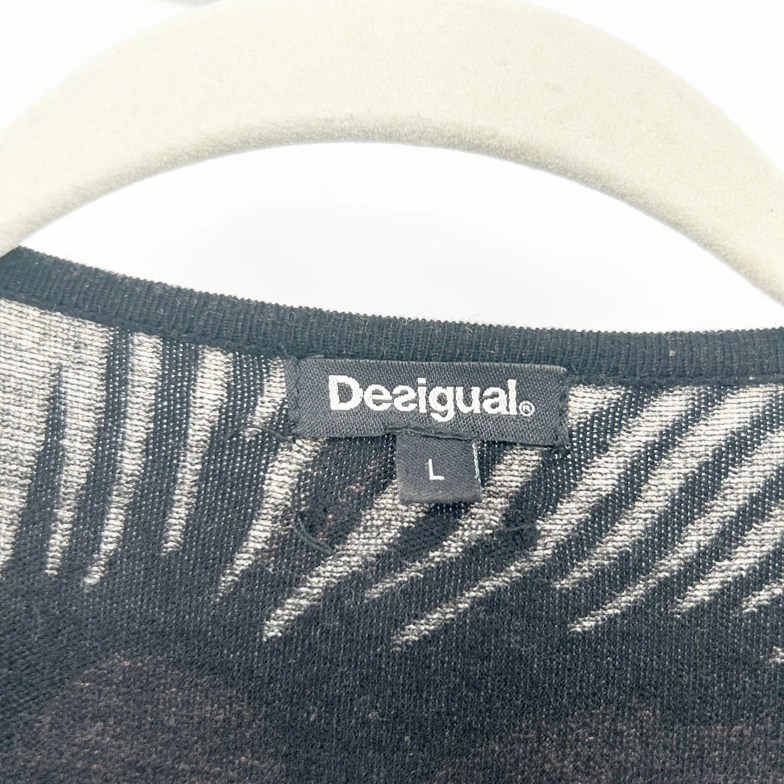 Desigual Womens Boho Dark Detroit Fringe Floral Open Front Knit Cardigan Size L - Image 5