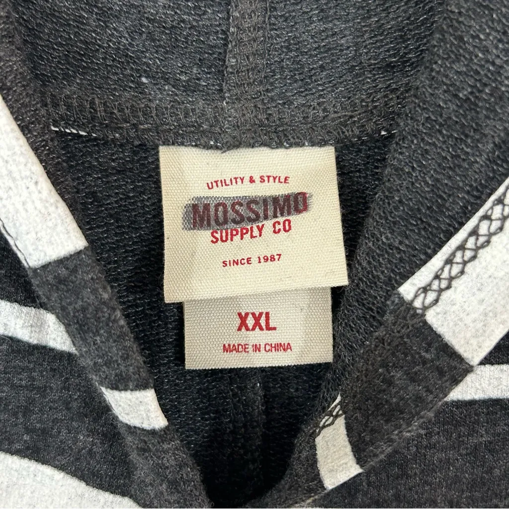 Mossimo Supply Co. Love Pink Black White Striped Oversized Hoodie Sweatshirt XXL Size 2X - Image 4