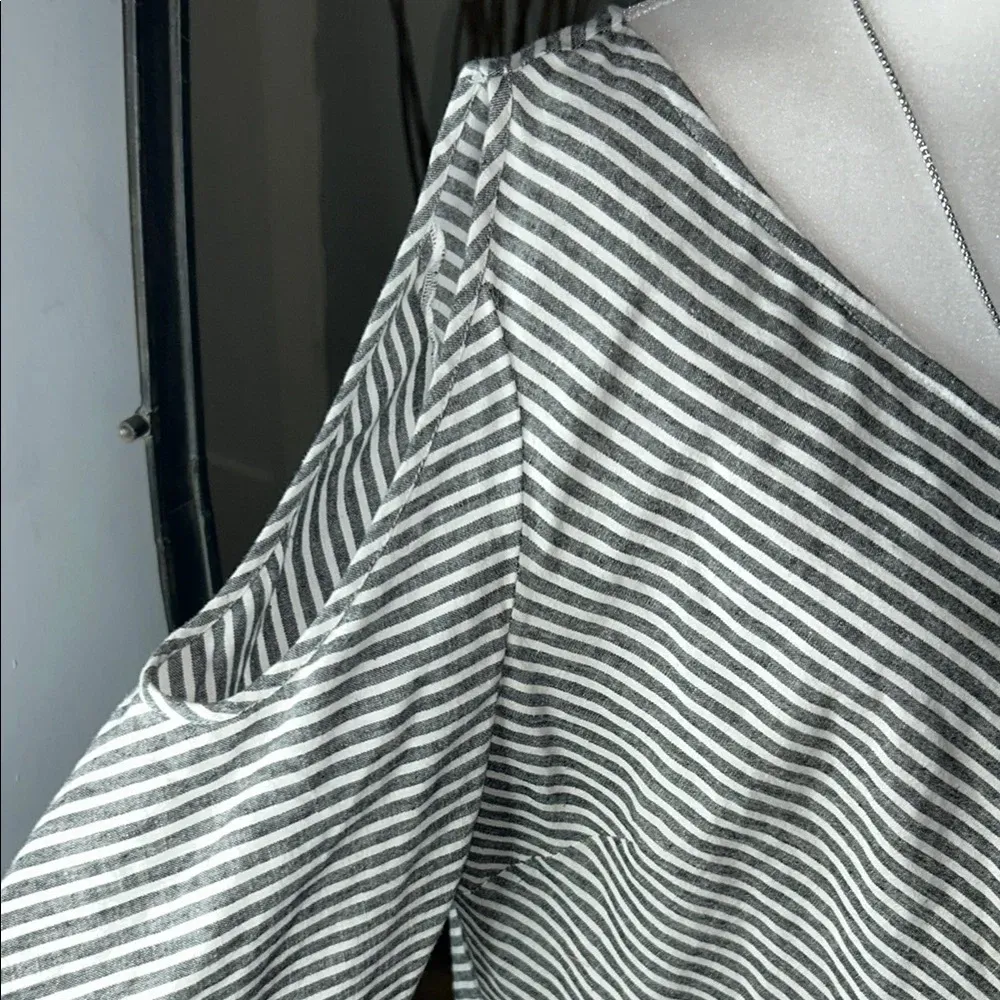 Soft Surroundings  Gray and White Asymmetrical Tunic - Image 3