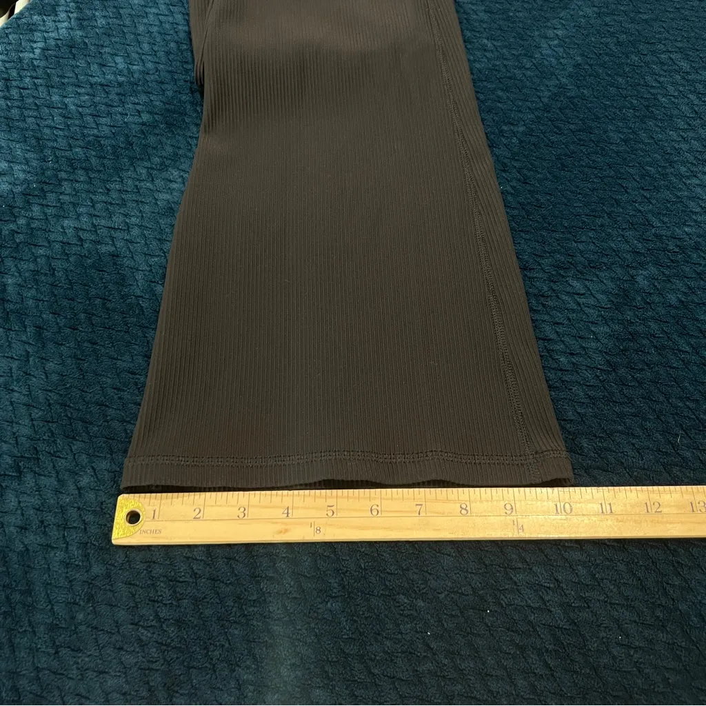 Athleta Salutation Stash Rib Flare Pants In Black High Rise Stretch Yoga Size XS - Image 14