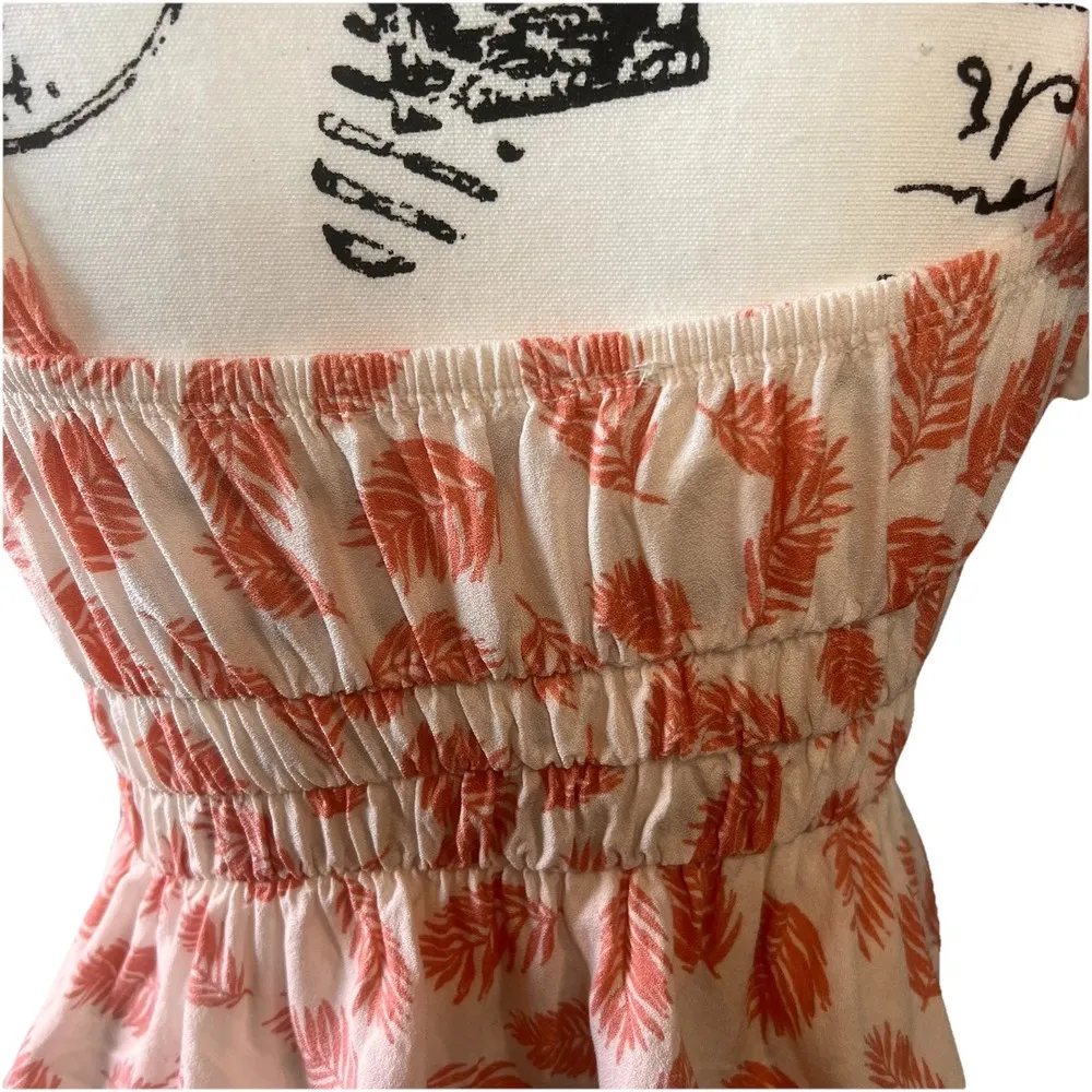 Lazy Sundays Anthropologie Feathers ‎ Pink Cream Adjustable Straps Smock Top S - Image 5