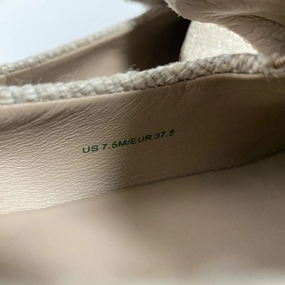 Vince Cream Zeta Raffia Woven Slide On Loafer Platform Sneakers Size 7.5 M - Image 11