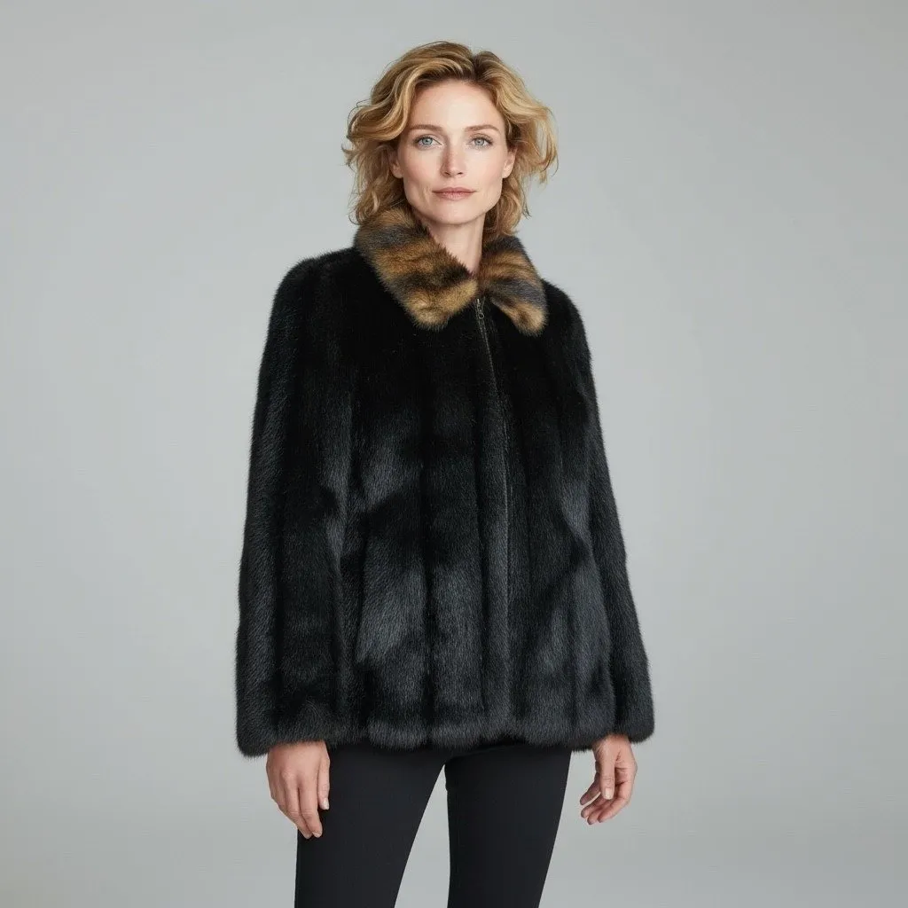 Wilsons Leather Black Reversible Jacket – Faux Fur & Leather – Women’s Size M - Image 3