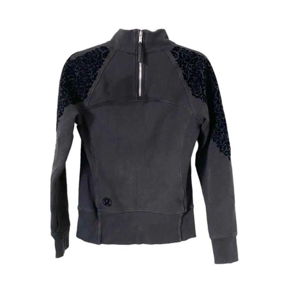 LULULEMON Floral Flock Pullover Sweatshirt‎ Sz 4 - Image 3