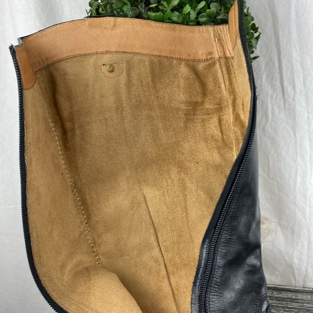 Corso Como Black Leather Zip Up Knee High Boots 8.5 - Image 9