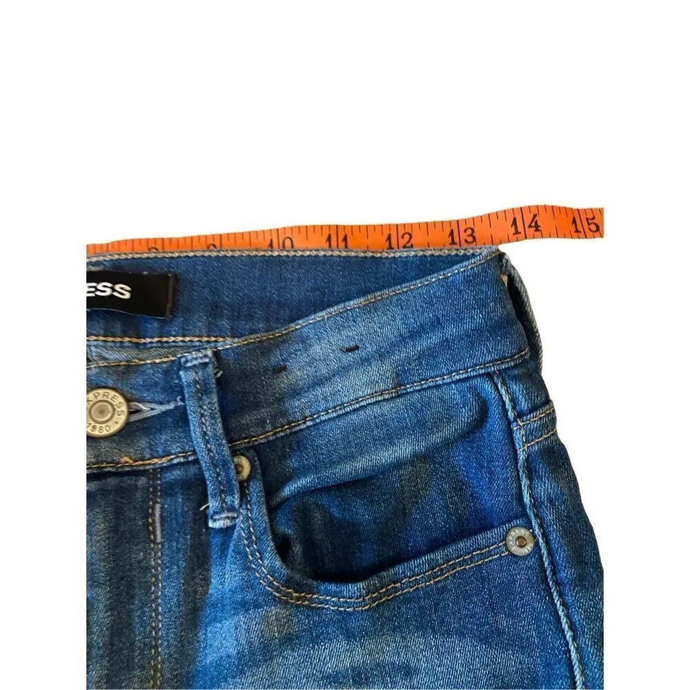 Express Legging Mid Rise Stretch Jeans 2R Straight Leg Everyday Casual Denim Sch - Image 8