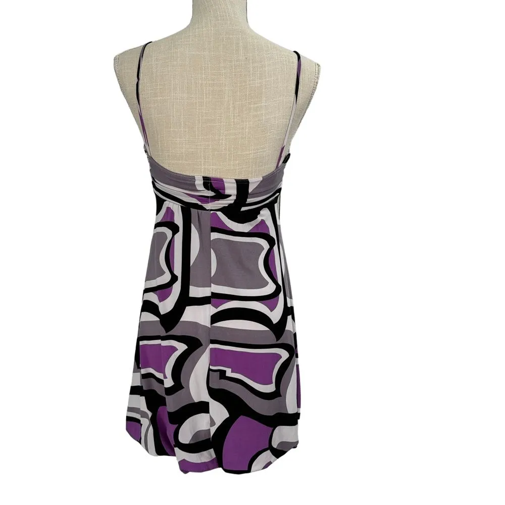 Vintage City Triangles Bubble Dress Womens S Y2K Purple‎ Geometric Abstract Chic - Image 2
