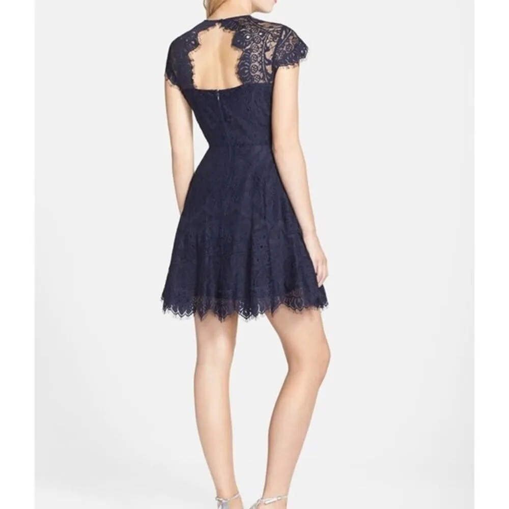 BB Dakota “Rhianna” Illusion Yoke Lace Dress dark blue size 0 - Image 2