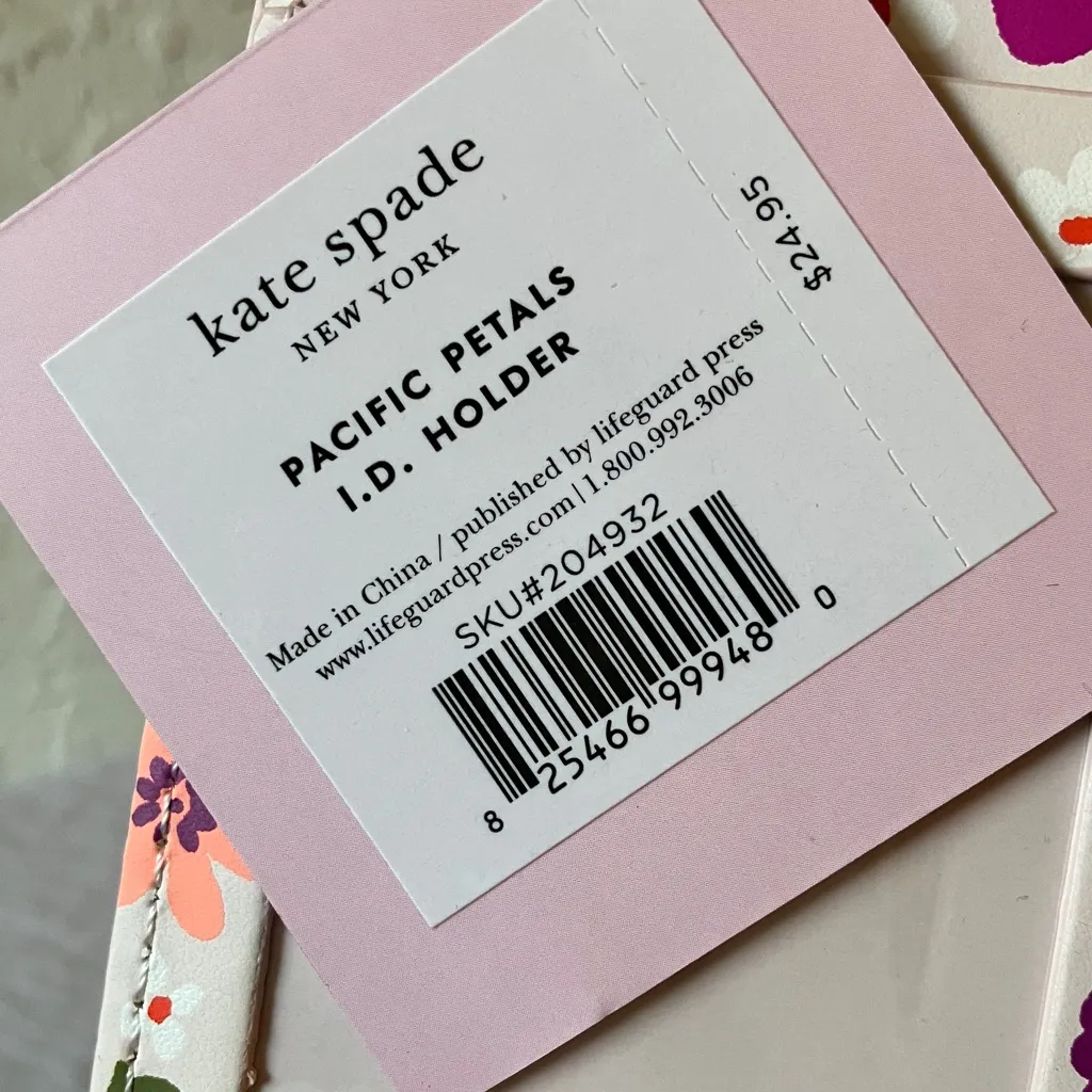 Kate Spade: NWT Pink Floral ID Holder/Laniard- Gold Tone - Image 3