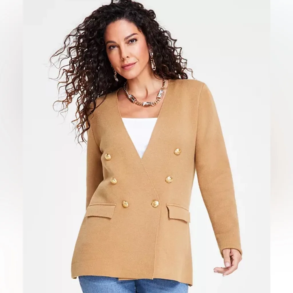 I.N.C. International Concepts
Women's Camel Sweater Blazer - Image 12