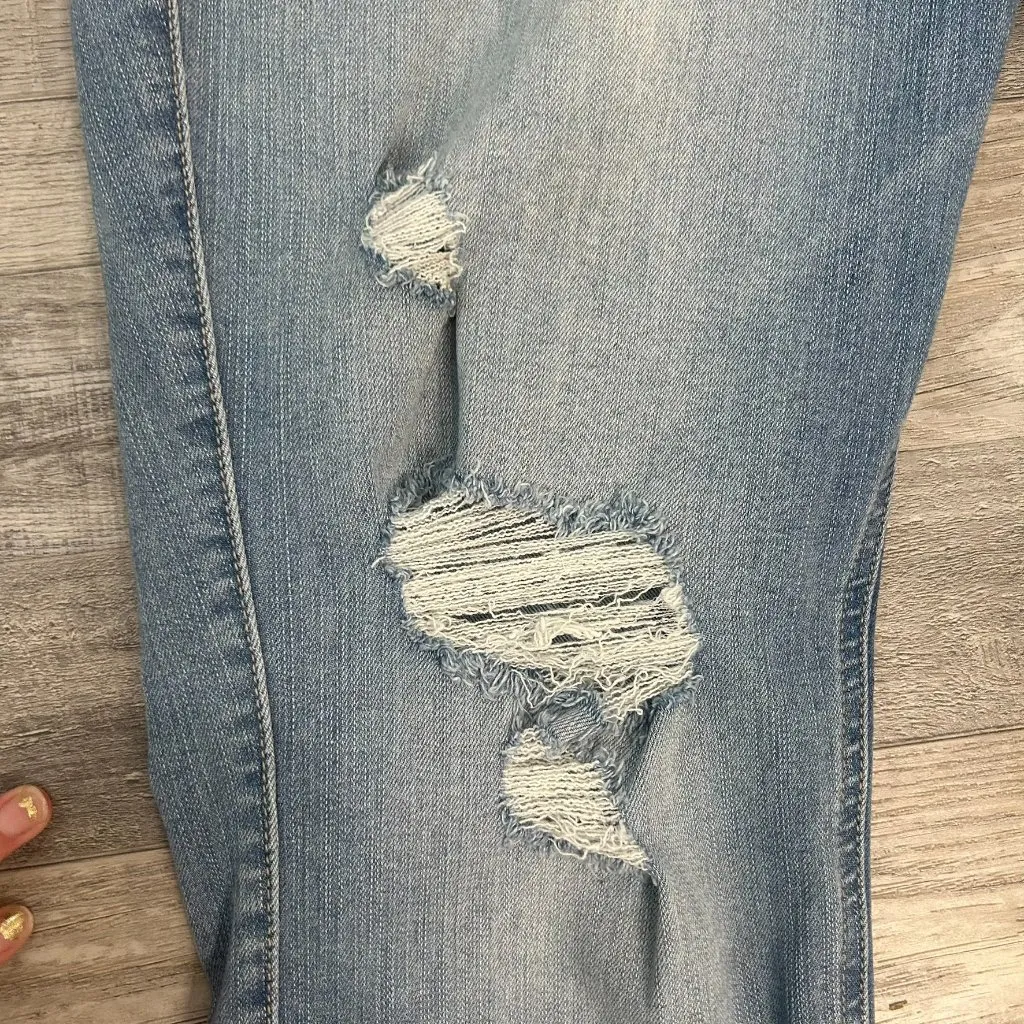 Torrid Premium Bombshell Skinny Distressed Blue Jeans Light Wash R28 - Image 2