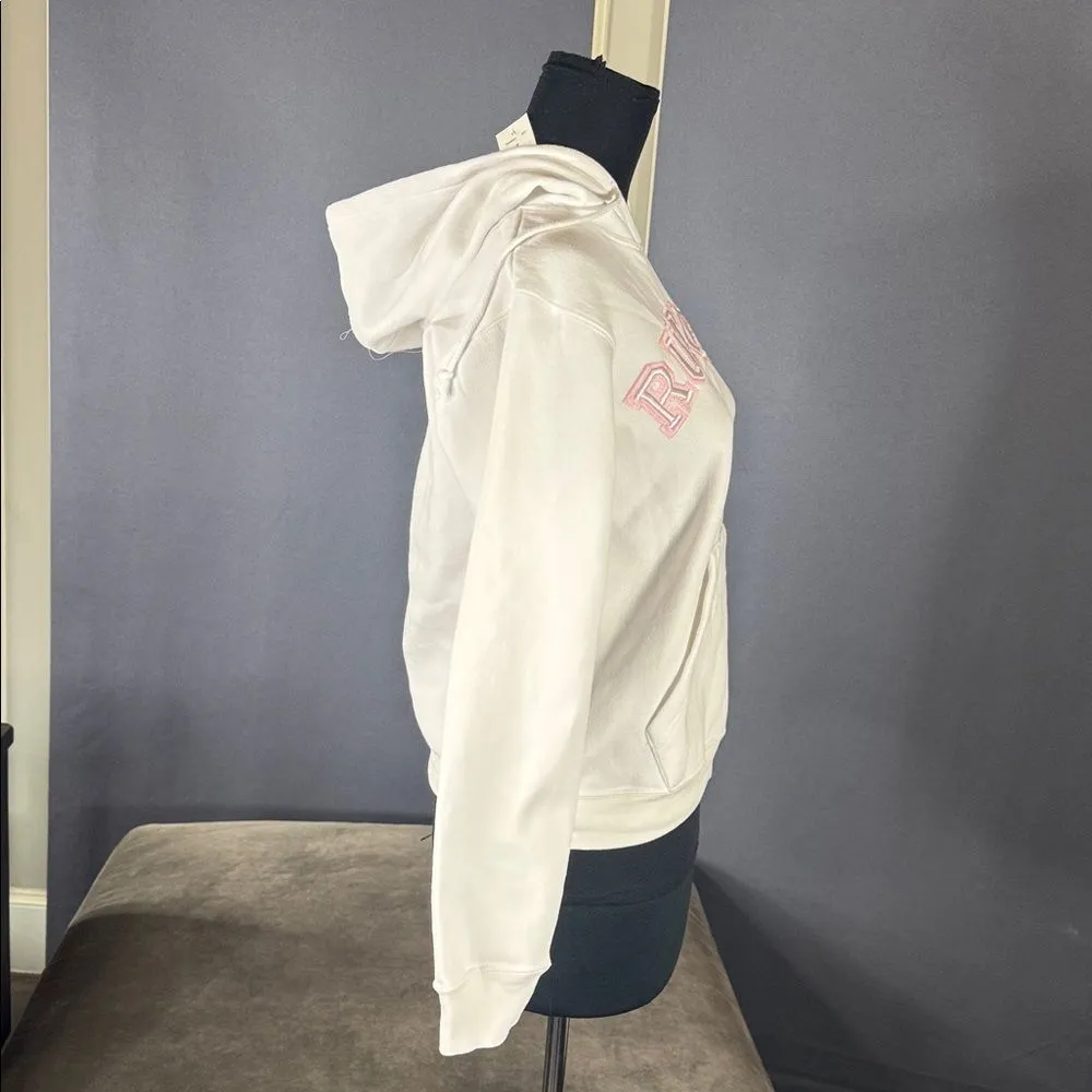 Women’s White Embroidered ‘Rutgers’ Hoodie Size M NEW - Image 3