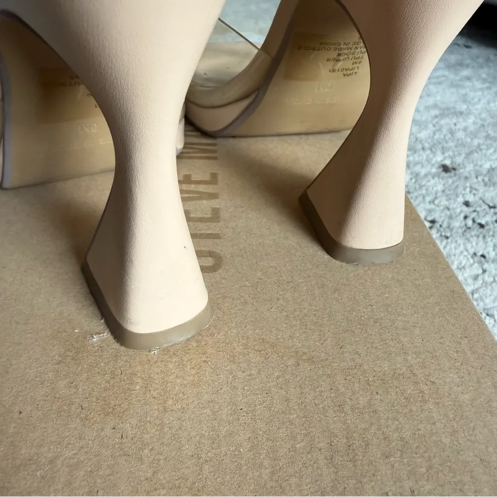 Steve Madden Lipa Clear and Nude Block Heels - Image 8