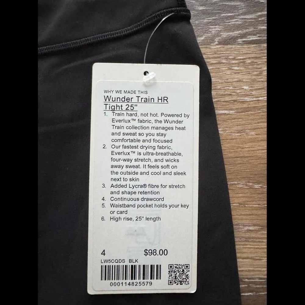 Lululemon Wunder Train High Rise 25” Black Size 4 NWT - Image 5
