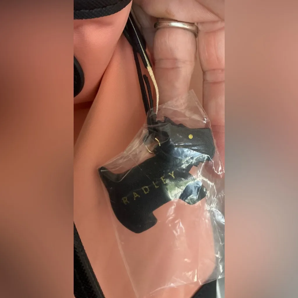 Radley London Dane Park Nylon Saffino Trim Open Top Tote Bag Peach Blue Travel - Image 5