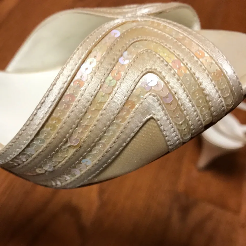 Michaelangelo satin ankle strap bridal sandals - Image 8