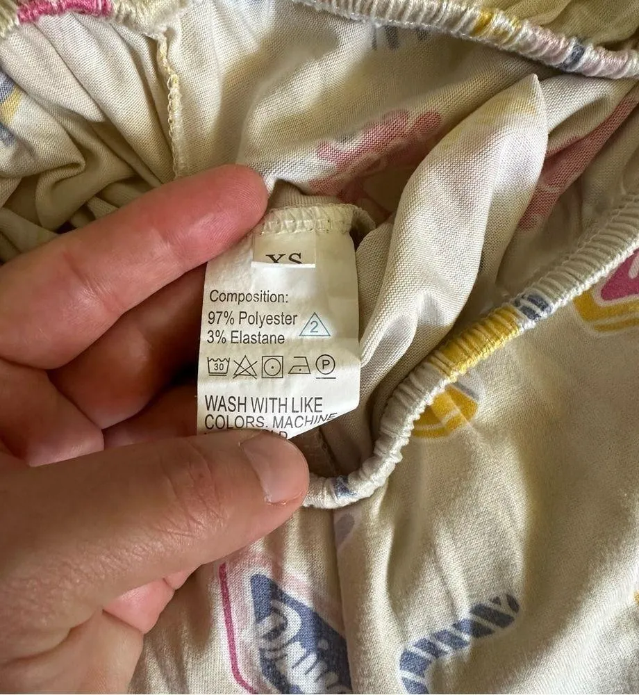 Pajama set short sleeve shorts size XS Yellow - Image 6