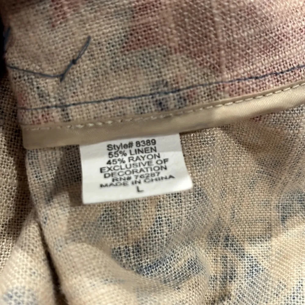 Bonnie & Norma Linen Blend Cottage core Blazer/Jacket Blue Size L - Image 6