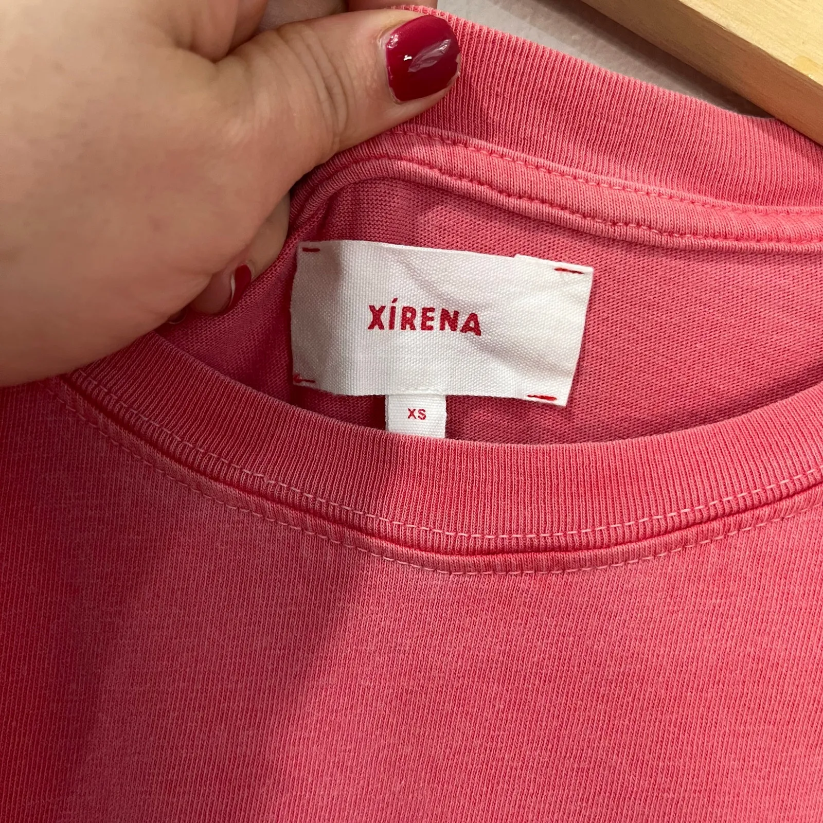 Xirena Lexa Coral Pink Ruched Waist Cotton Mini Dress Boho Chic Sz XS - Image 3