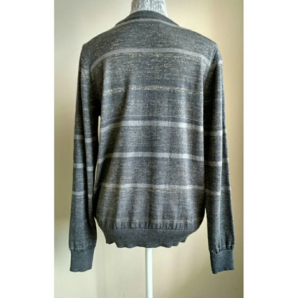 M.i.h Jeans Striped Merino Wool Sweater Metallic Crewneck New M Size M - Image 3