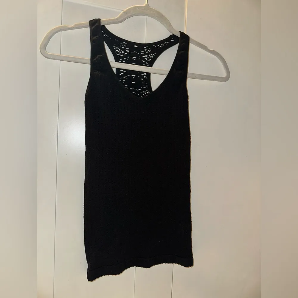 NWOT Free People Seamless Racerback Tank With Lace In Black - Image 2
