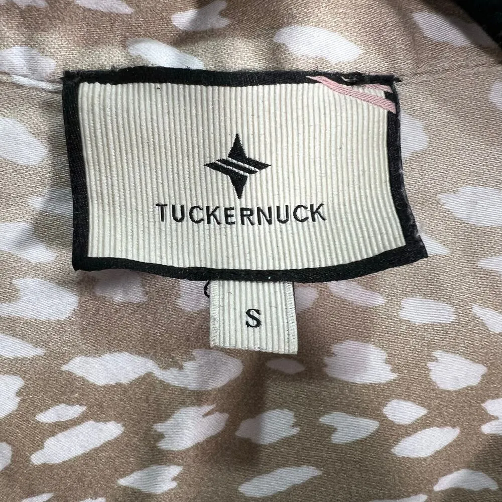 Tuckernuck Sleeveless Woman’s Charlie Shirt Dress Tan Antelope Print Size Small - Image 8