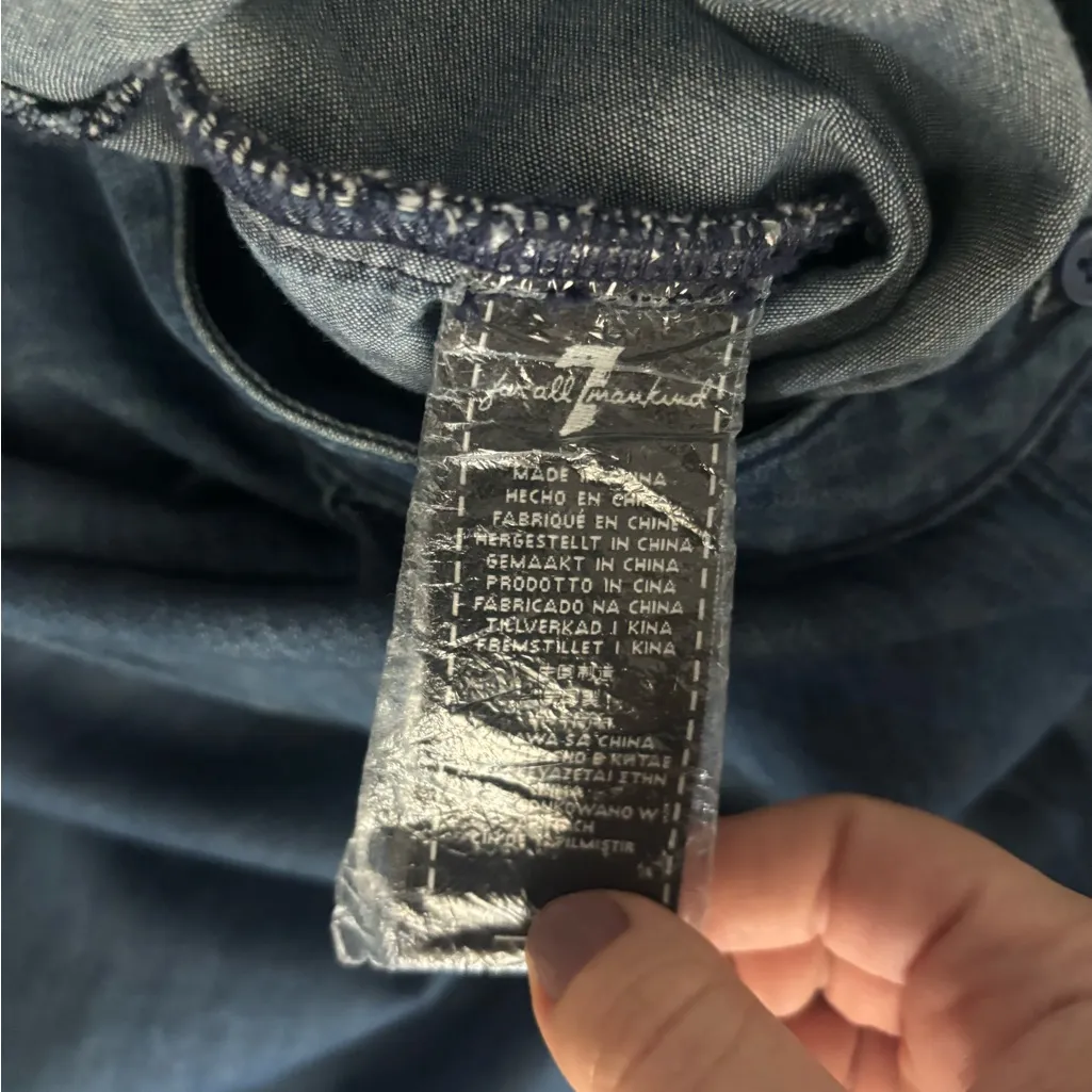 7 For All Mankind Denim Jumpsuit Size Small NWT - Image 3