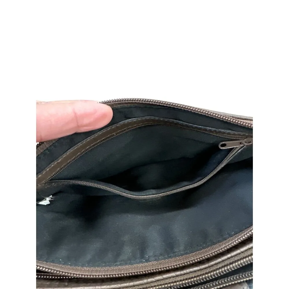 Rosetti Womens Brown Leather Crossbody Bag purse With Adjustable Strap SKU 6882 - Image 7